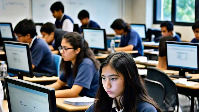 students taking rice purity test